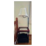 Side Table with Attached 57" Tall Lamp