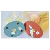 Set of 2 Glass Baron Hummingbird and Flower Sculptures