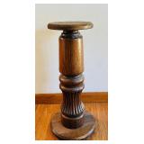 Wood Pedestal Plant Stand / Vintage Wooden Pillar Stand