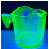 Vintage Uranium Glass Measuring Cup