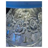 17-Inch Crystal Table Lamp with Rose Motif