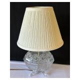 17-Inch Crystal Table Lamp with Rose Motif