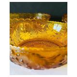 Set of 3 Vintage Indian Glass Tiara Rose Dishes