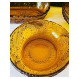 Set of 3 Vintage Indian Glass Tiara Rose Dishes