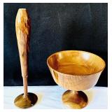 Two Vintage Decorative Myrtle Wood Pieces