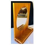 Vintage Wood Mirror with Shelf