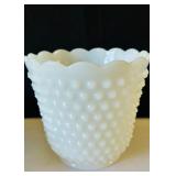 Vintage Milk Glass Hobnail and Grape Design Dish Set