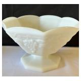 Vintage Milk Glass Hobnail and Grape Design Dish Set