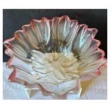 Pair of Art Glass Style Bowls - Frosted Tulip and Multicolor Swirl