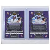 Lot of 2 Justin Jefferson 2023 Prizm Cards Mosaic National Pride - Minnesota Vikings Football Cards