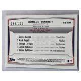 Carlos Correa Mini Rookie 2014 Topps Blue Shimmer BM-HA1 and Numbered 196/250