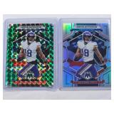 Lot of 2 Justin Jefferson 2023 Prizm Cards Mosaic National Pride - Minnesota Vikings Football Cards