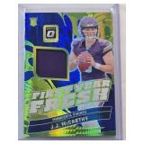 J.J. McCarthy 2024 Panini Donruss Optic Rookie Memorabilia FYF-JMY