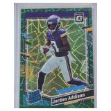 Jordan Addison 2023 Donruss Rated Rookie Green Lazer Prizm #271