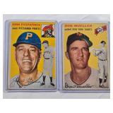 Lot of 2 Vintage 1954 Topps Baseball Cards - John Fitzpatrick, Don Mueller