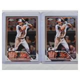Lot of 2 Gunnar Henderson Rookie 2023 Topps Chrome #2 - Baltimore Orioles Baseball Card