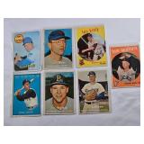 Lot of 7 Vintage Baseball Cards from the Late 50s and 60s