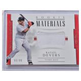 Rafael Devers Rookie 2018 Panini National Treasures Jumbo Relic No. RM-RD and Numbered 55/99 - Boston Red Sox Baseball Card