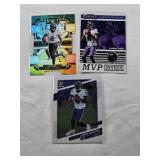 Lot of 3 Lamar Jackson Cards Including a Die Cut Prizm