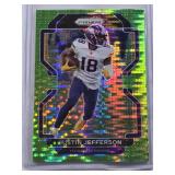 Justin Jefferson 2021 Panini Prizm Green Pulsar Prizm #125 - Minnesota Vikings