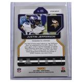 Justin Jefferson 2021 Panini Prizm Green Pulsar Prizm #125 - Minnesota Vikings