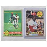 Lot of 2 Lou Brock Baseball Cards - 1969 Topps No. 85 & 1976 Topps No. 10