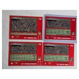 Lot of 4 2007 Topps Rookie Football Cards Featuring Marshawn Lynch, Greg Olsen, Patrick Willis, and Joe Thomas