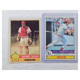 Lot of 2 Vintage Johnny Bench Baseball Cards from the 1970s