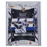 Randy Moss 2024 Panini Spectra Prizm Relic #CRU-RMS and Numbered 20/99 - Minnesota Vikings Football Card