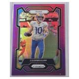 Cooper Kupp 2023 Panini Prizm Purple Refractor #165 and Numbered 114/125 - Los Angeles Rams Football Card