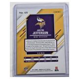 Justin Jefferson 2021 Panini Donruss Elite Ruby Foil SP #45 and Numbered 50/82 - Minnesota Vikings Football Card