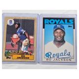 Lot of 2 Bo Jackson Rookie Cards Including Topps Future Stars 1987 Topps No. 40 and Topps No. 50T