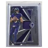Lamar Jackson 2024 Panini Phoenix Franchise Future Materials Relic #FFM-LJN and Numbered 123/299 - Baltimore Ravens Football Card