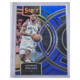 Anthony Edwards 2023-24 Panini Select Blue Holo Premier Prizm #164 - Minnesota Timberwolves Basketball Card
