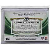 Johnathan Franklin Rookie Patch Auto 2013 Topps Platinum #ARP-FJ and Numbered #025/484 - Green Bay Packers Football Card
