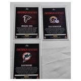 Lot of 7 Retro Series Prizm and Inserts Football Cards Featuring Barry Sanders, Brett Favre, Michael Vick, Eric Dickerson, John Randle, Randy Moss, and Dan Marino