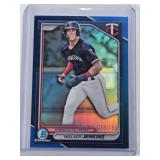 Walker Jenkins Rookie 2024 Bowman Chrome Blue Refractor #BDC-166 and Numbered 38/150 - Minnesota Twins Baseball Card