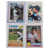 Lot of 4 Rod Carew Vintage Baseball Cards from the 1970s