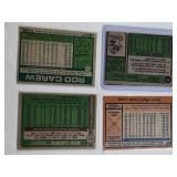 Lot of 4 Rod Carew Vintage Baseball Cards from the 1970s