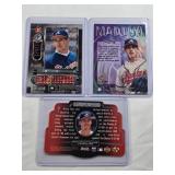Lot of 3 Greg Maddux Baseball Cards Including Inserts and a Die Cut