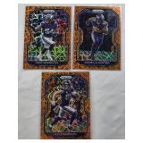 Lot of 3 Orange Laser Prizm Cards Danielle Hunter, Eric Kendricks, and Kyle Rudolph - Minnesota Vikings Cards