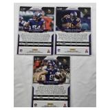 Lot of 3 Orange Laser Prizm Cards Danielle Hunter, Eric Kendricks, and Kyle Rudolph - Minnesota Vikings Cards