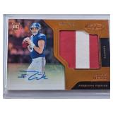 Davis Webb Rookie Patch Auto 2017 Panini Certified Freshman Fabrics  #224 and Numbered 61/199 - New York Giants Football Card