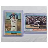 Lot of 2 Tom Seaver Cards 1976 #600 & 1974 #80 - New York Mets Vintage Baseball Cards