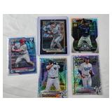 Lot of 5 Bowman Chrome Refractors Nick Gonzales, Jasson Dominguez, Luis Rodriguez, Aidan Miller, and Felnin Celesten