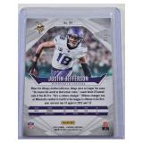Justin Jefferson 2024 Panini Phoenix Silver Holo #91 and Numbered 179/399 - Minnesota Vikings Football Card