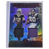 Cris Carter and Chris Olave Dual Relic 2022 Panini Illusions #RM-OC and Numbered 66/79 Football Card