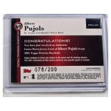 Albert Pujols Relic 2005 Topps Pristine Uncommon Personal Pieces Game-Worn Jersey #PPU-AP Numbered 078/200 - St. Louis Cardinals Baseball Card