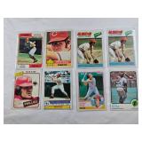 Lot of 8 Pete Rose and Johnny Bench Vintage Cincinnati Reds Baseball Cards