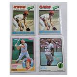 Lot of 8 Pete Rose and Johnny Bench Vintage Cincinnati Reds Baseball Cards